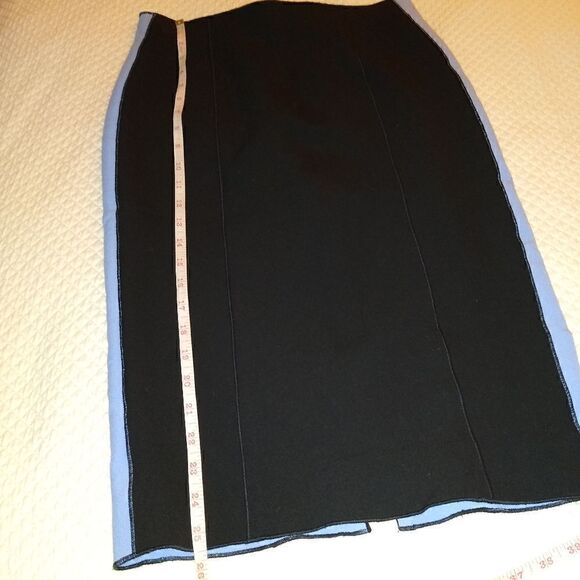 Amanda Wakeley Sz 6 black/blue pencil skirt - Picture 5 of 11